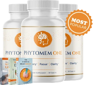 Phytomem One 3 bottle advanced package, most popular, with three free bonus ebooks